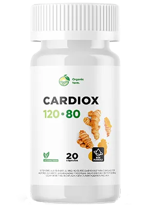 Frasco Cardiox 120/80 con complejo natural de ajo, remolacha, omega 3, limón y vitamina B6 para apoyo de presión arterial, 20 cápsulas